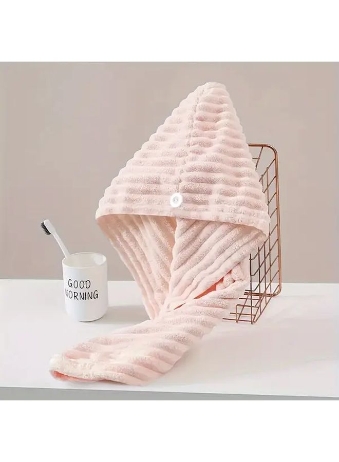 1pc Womens Luxury Coral Hair Towel Wrap Super Absorbent Quick Dry Hair Turban No Blow Dryer Needed Soft Post Shower For Sensitive Scalp Pink Spa And Bathroom Essentials - Image 5