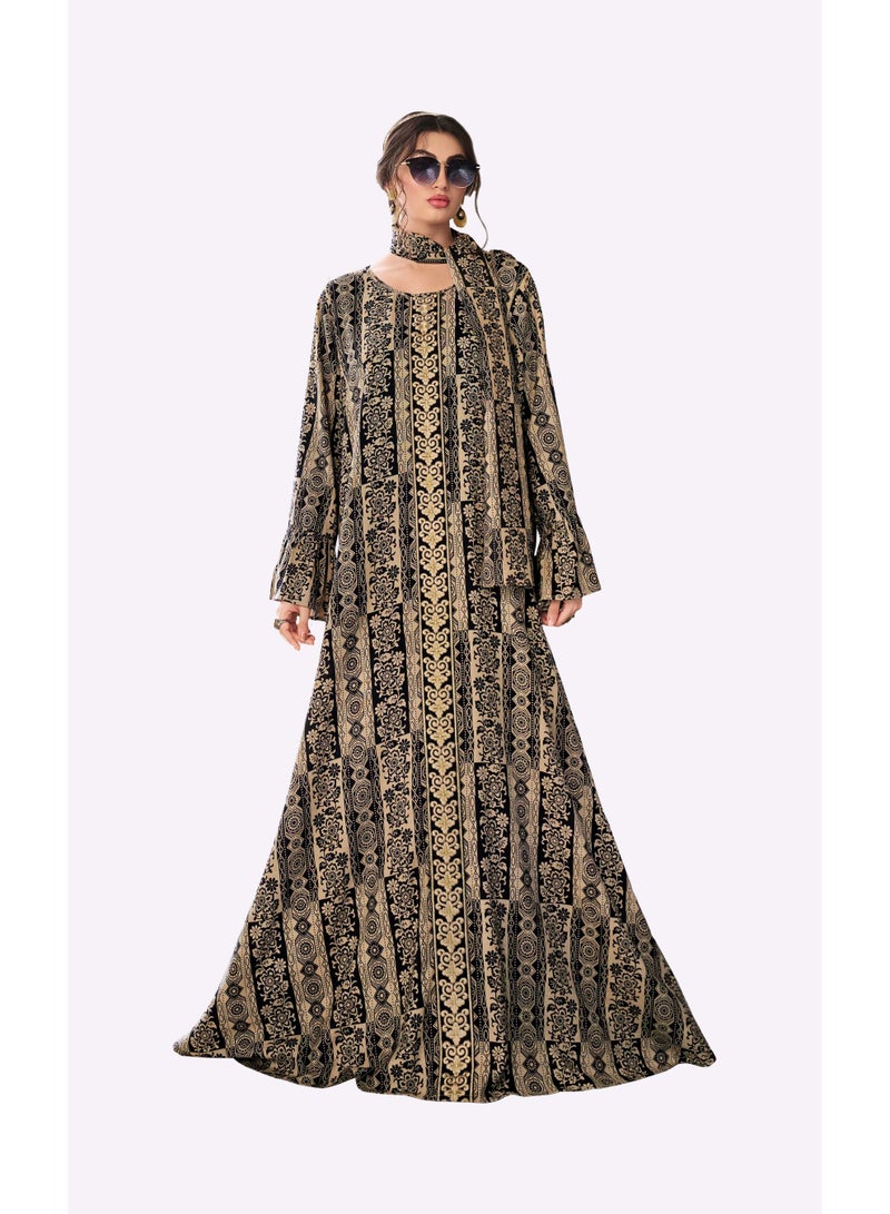 Sara Arabia Golden Flora Jalabiya - Image 1