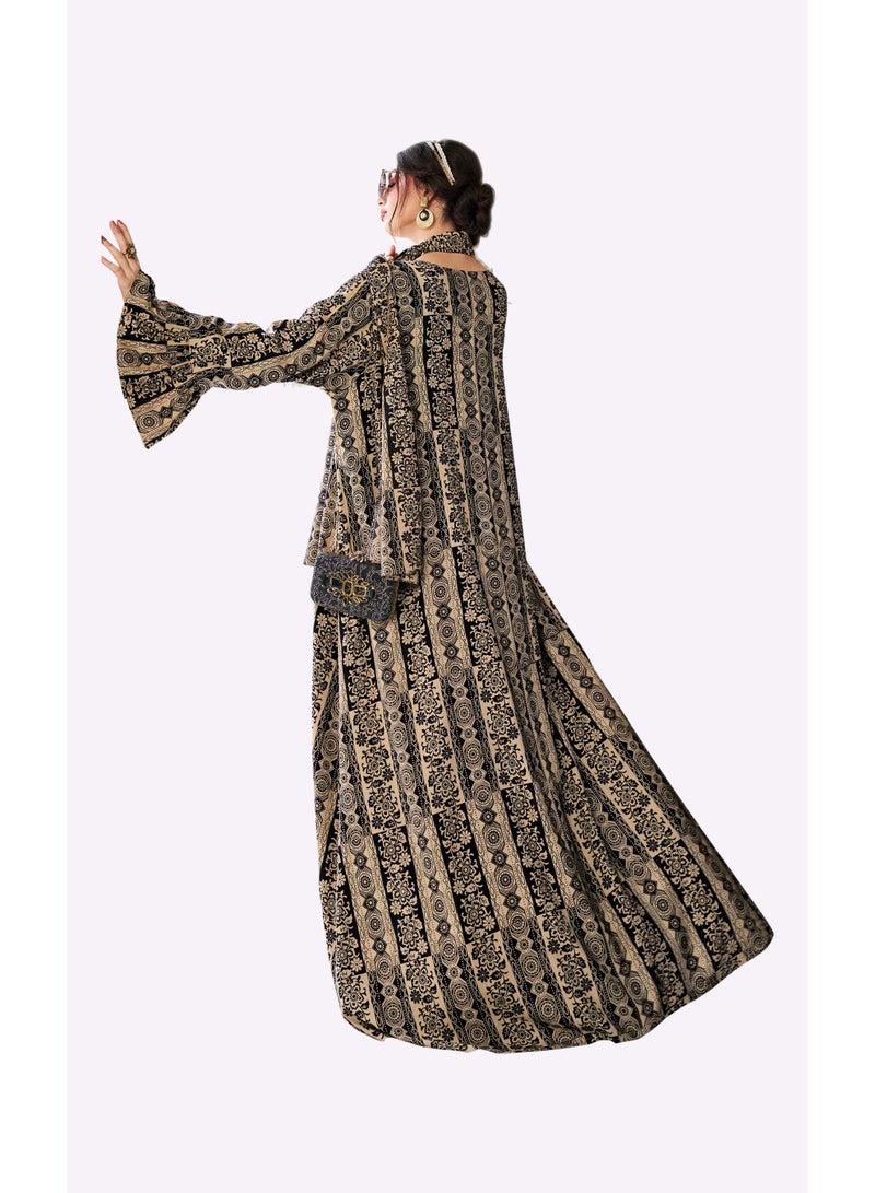 Sara Arabia Golden Flora Jalabiya - Image 2