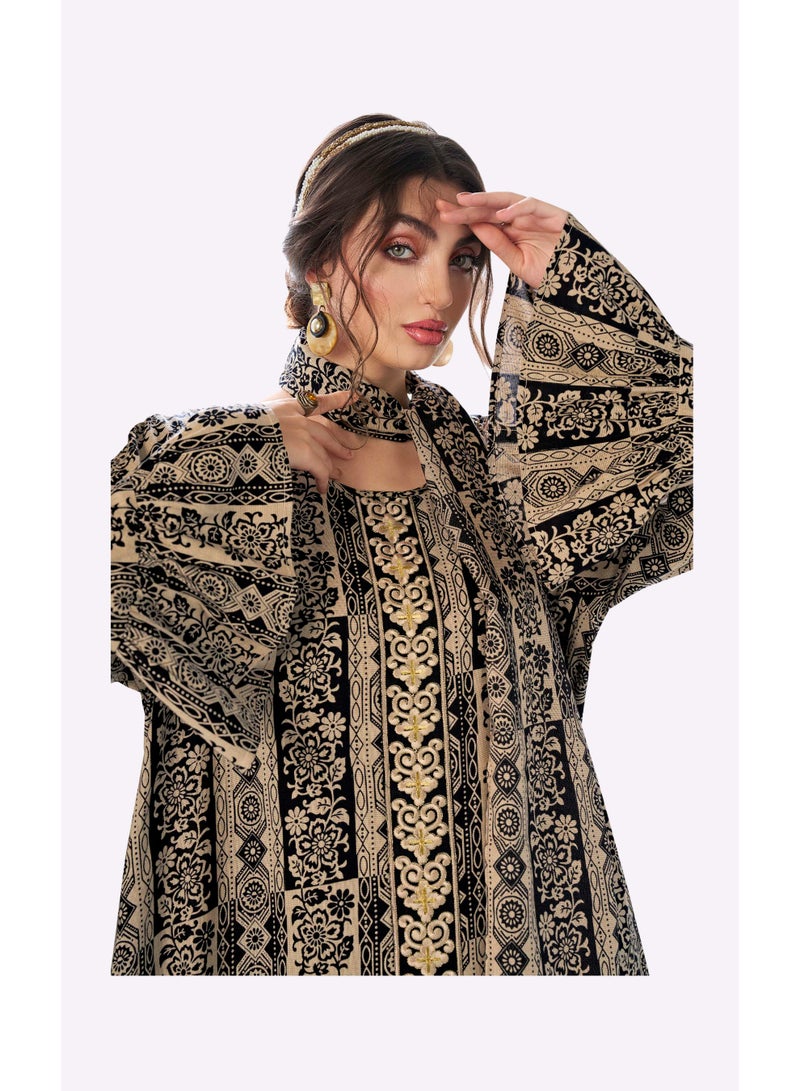 Sara Arabia Golden Flora Jalabiya - Image 3