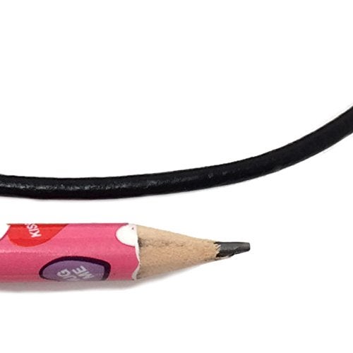 Loralyn Designs 3mm Thick Black Leather Necklace Cord with Stainless Steel Clasps (16 Inch) - Image 4
