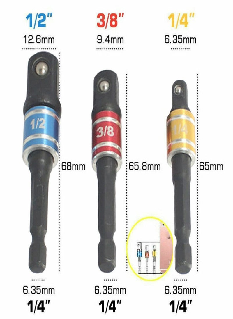 AD connecting rod Colour with bead card lock connecting rod Sleeve connecting rod with steel ball 1/2 1/4 3/8 3-piece Single Slot Black  - Image 2