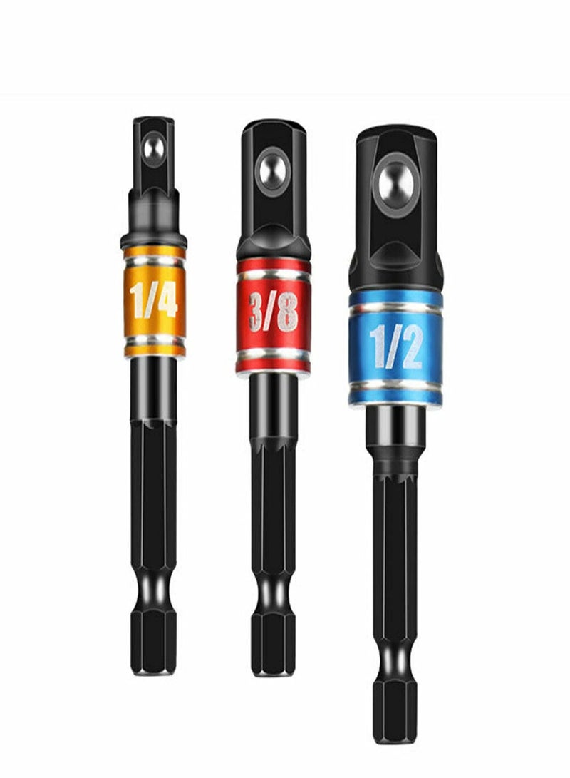 AD connecting rod Colour with bead card lock connecting rod Sleeve connecting rod with steel ball 1/2 1/4 3/8 3-piece Single Slot Black  - Image 1