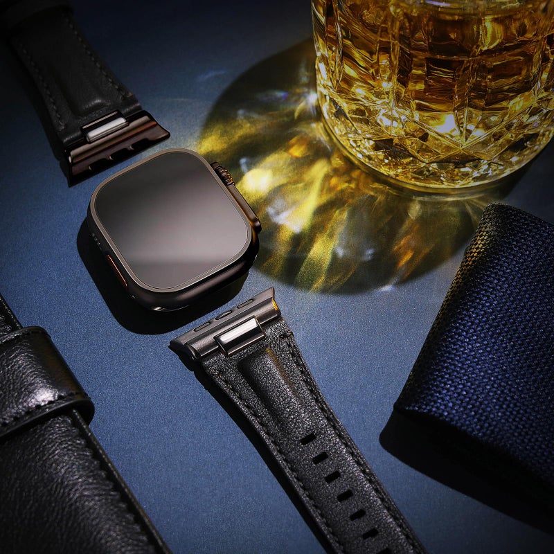 Tlselt Leather Band for Apple Watch Ultra 3/Ultra 2 Bands 49mm 46mm 45mm 44mm, Top Genuine Leather Designer Replacement Strap for iWatch Ultra 3 2 1 SE series 11 10 9 8 7 6 5 4 3 - Image 3