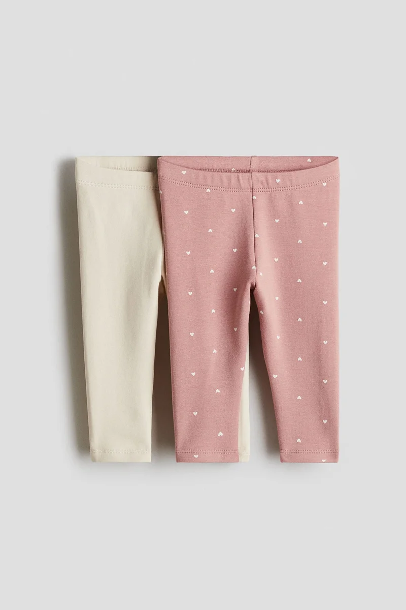 H&M 2-pack cotton leggings with brushed inside