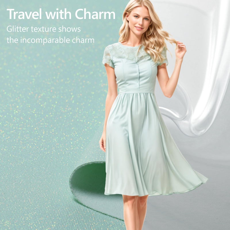 باكيزم حقيبة أدوات تجميل معتمدة من إدارة أمن النقل الأمريكية (TSA) من باكيزم - حقيبة مكياج شفافة لامعة، قابلة للتخصيص وعصرية، بفتحة واسعة 180 مم وإطار داعم، مثالية لمستلزمات السفر، سميكة وخالية من الروائح، لون أخضر - Image 2