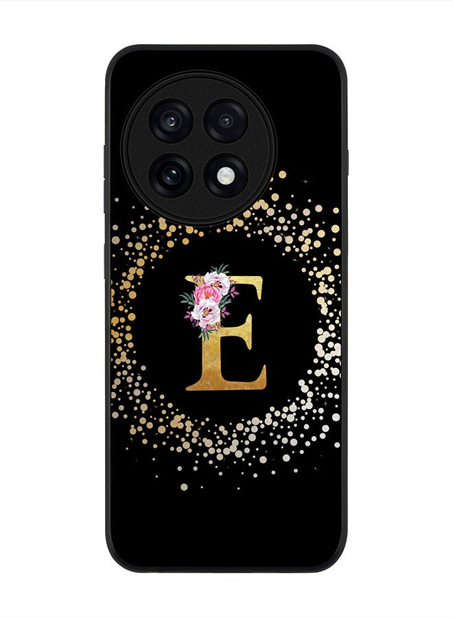 Stylizedd For OnePlus 13R / Ace 5 Pro Case,Slim fit Camera Protection, Shockproof Thin Phone cover  - Custom Monogram Floral - E ( Black )