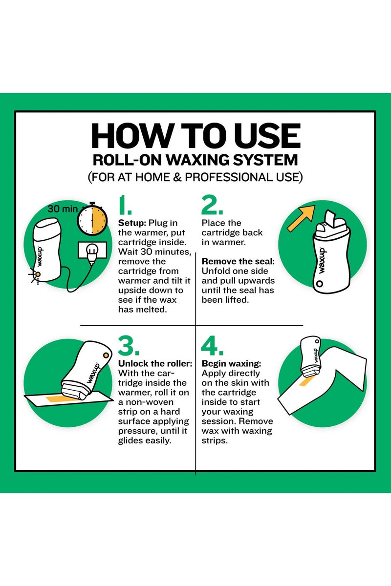 واكس ديفايس طقم إزالة الشعر بلفافة شمع دافئة بتصميم أنيق - جهاز تسخين شمع كهربائي مع خرطوشة إعادة تعبئة | نظام إزالة شعر سهل وسريع لبشرة ناعمة في المنزل أو الصالون - Image 3