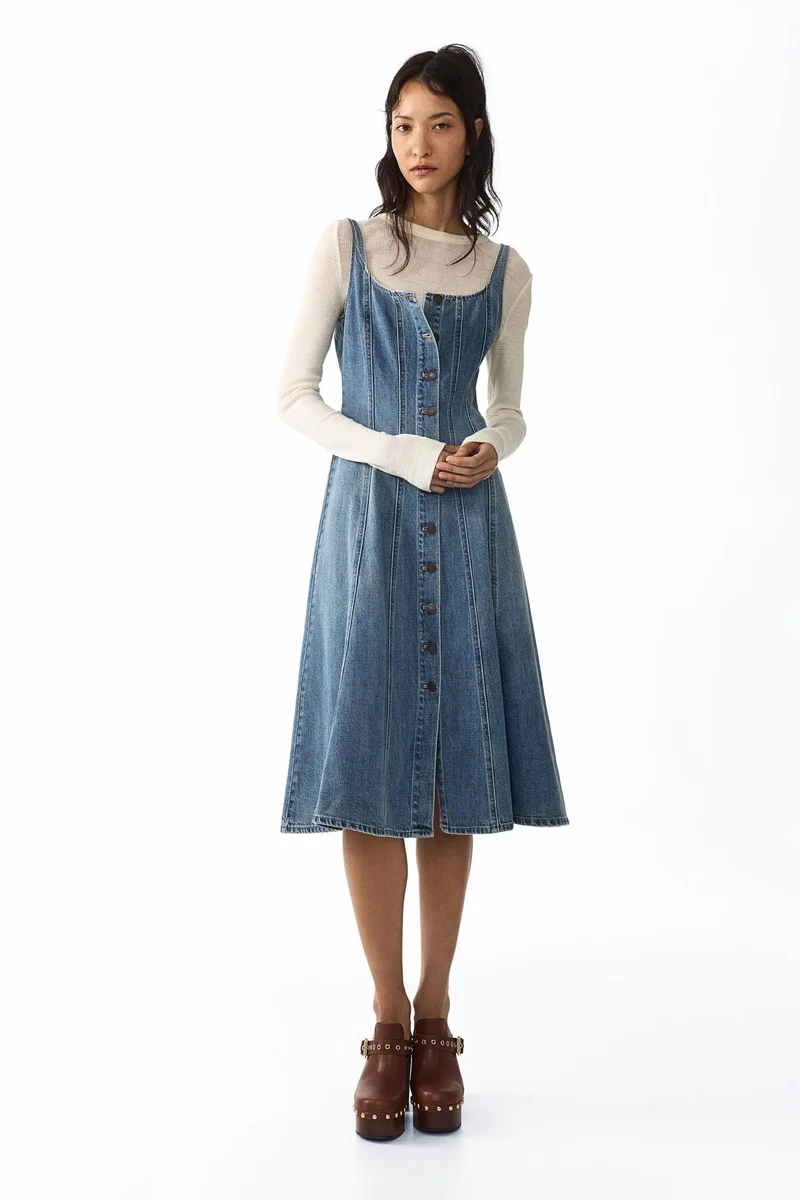 H&M Button-front denim dress