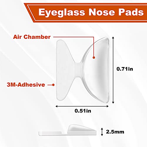 SMARTTOP Clear Eyeglass Nose Pads - SMARTTOP Stick on 2.5mm Silicone Anti Slip Adhesive Eyewear Nose Pads Cushions for Eyeglasses Sunglasses Spectacles - 12 Pairs - Image 2