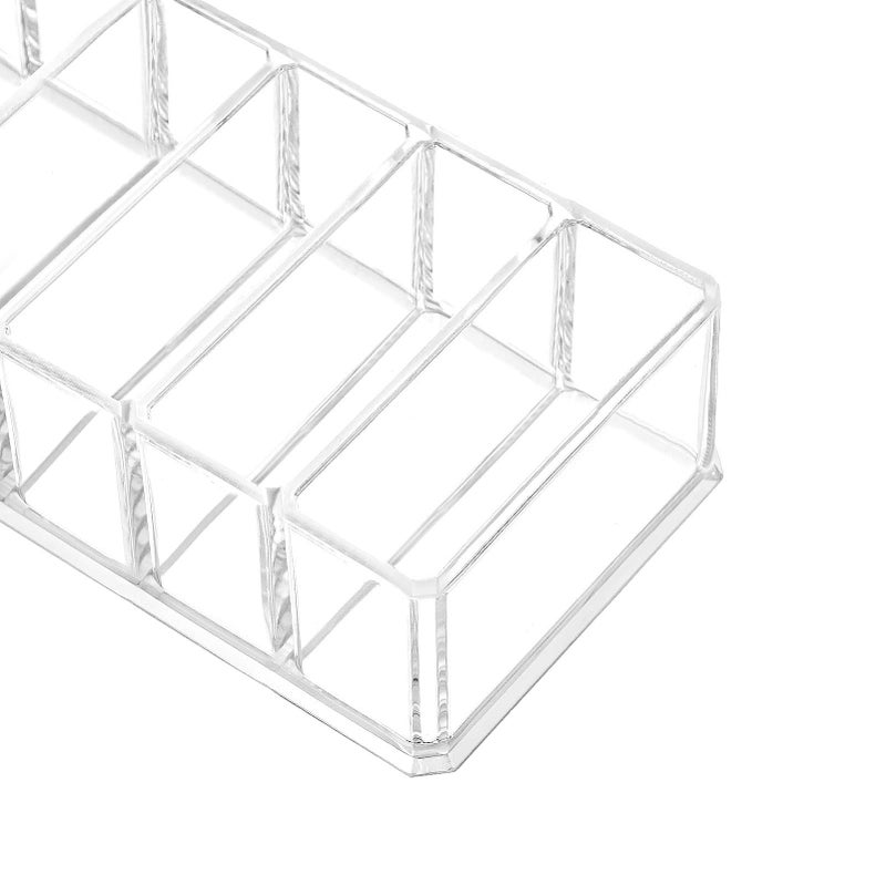 HBlife Clear Acrylic Makeup Compact Organizer, 8 Spaces Vanity Organizer Stand Eyeshadow Pallet Storage for Lipstick Bronzer Powder Highlighter, Skincare Cosmetic Display Cases for Bathroom - Image 3