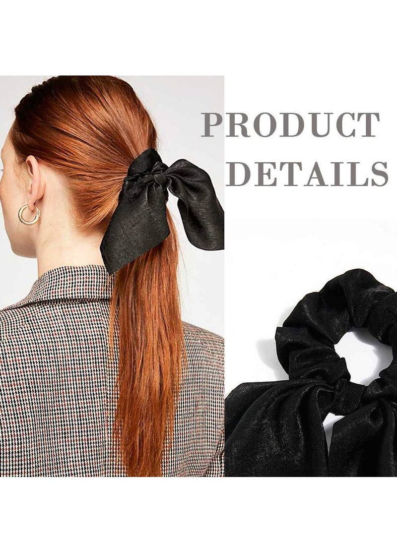 RTYY 3PCS Hair Scrunchies Satin SilkRabbit Bunny Ear Bow Bowknot Scrunchie Bobbles Elastic Hair Ties Bands Ponytail Holder for Women Accessories - Image 2
