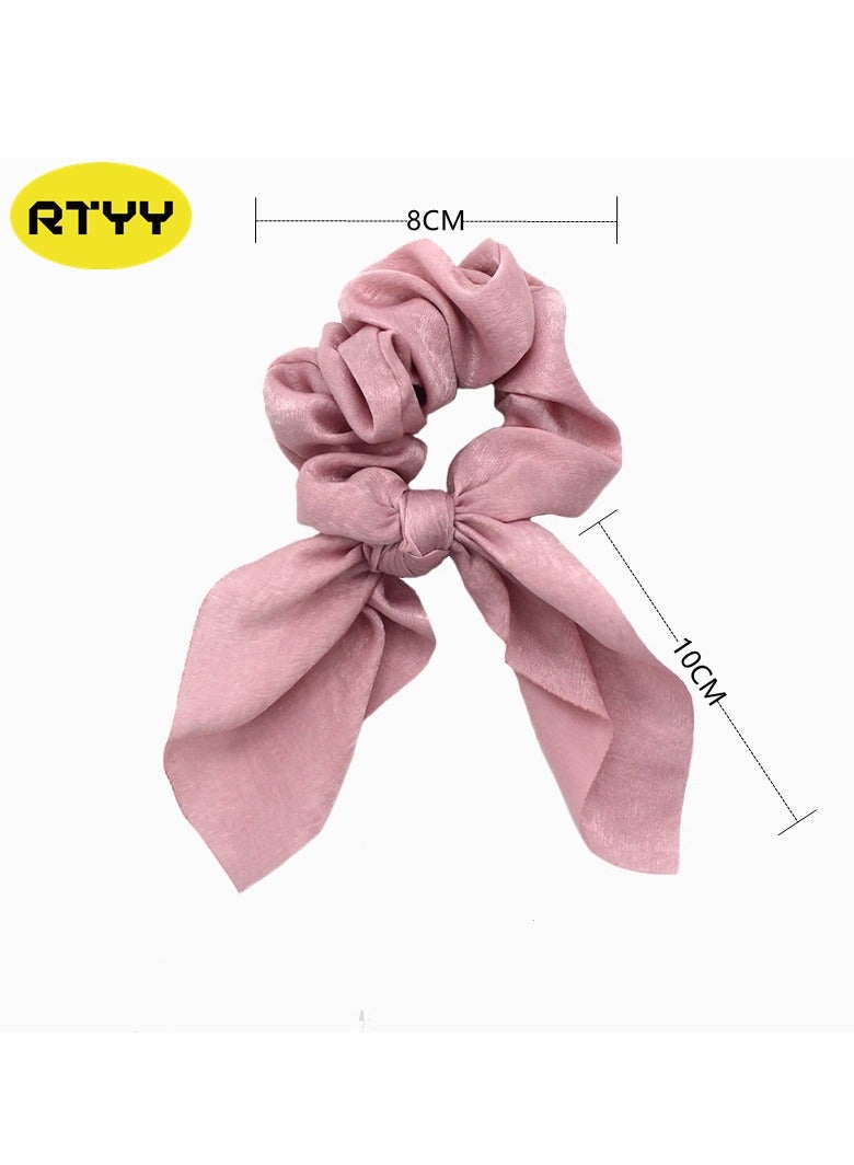RTYY 3PCS Hair Scrunchies Satin SilkRabbit Bunny Ear Bow Bowknot Scrunchie Bobbles Elastic Hair Ties Bands Ponytail Holder for Women Accessories - Image 3