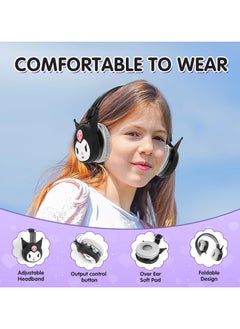 General Kids Over Ear Headphones, Kids Bluetooth Headphones, Cat Ear Bluetooth Headphones with Microphone, TF Card, Kids Headphones for Teens, Boys, Girls (Black)  - Image 5
