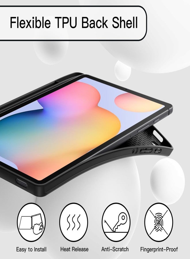 جي تيك جراب JETech لجهاز سامسونج جالاكسي تاب إس 6 لايت 10.4 بوصة 2024/2022/2020 مع حامل قلم S Pen، غطاء نحيف للتابلت مع ظهر TPU ناعم، خاصية التشغيل/الإيقاف التلقائي (أسود) - Image 3