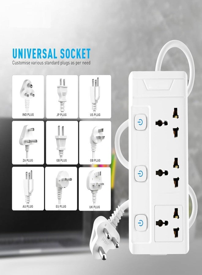 GREEVA 3 Universal Multi Plug Socket with Individual Switch | Extension Board 1800W 10A | Heavy Duty Cord, Individual Switches, LED Indicator, Power Strip for Home and Office Use (3 plug-1800W) - Image 4