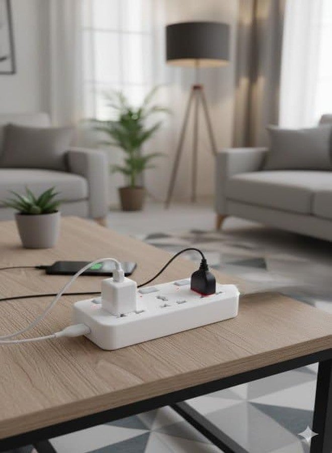GREEVA 3 Universal Multi Plug Socket with Individual Switch | Extension Board 1800W 10A | Heavy Duty Cord, Individual Switches, LED Indicator, Power Strip for Home and Office Use (3 plug-1800W) - Image 5