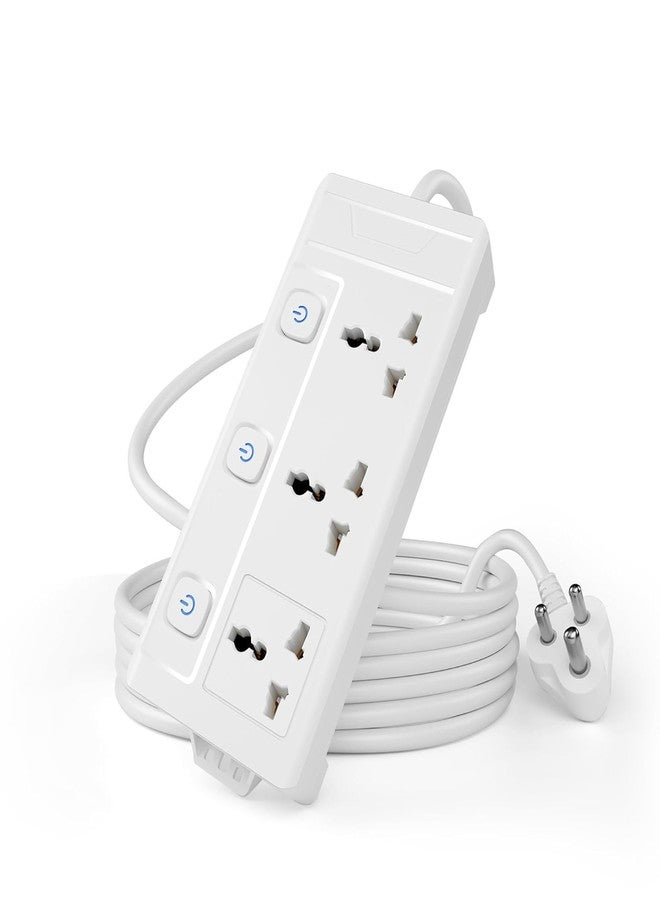 GREEVA 3 Universal Multi Plug Socket with Individual Switch | Extension Board 1800W 10A | Heavy Duty Cord, Individual Switches, LED Indicator, Power Strip for Home and Office Use (3 plug-1800W) - Image 1