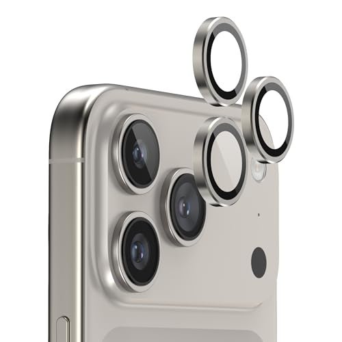 FLOLAB NanoArmour AntiReflective for iPhone 17 Pro MaxiPhone 17 Pro Camera Lens Protector Durable Tempered Glass with Aluminum Ring TruColors Ultra Clear Easy Install Grey - Image 1