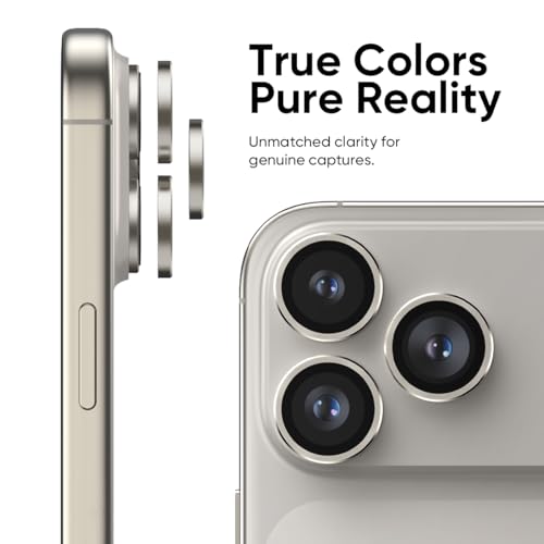 FLOLAB NanoArmour AntiReflective for iPhone 17 Pro MaxiPhone 17 Pro Camera Lens Protector Durable Tempered Glass with Aluminum Ring TruColors Ultra Clear Easy Install Grey - Image 3