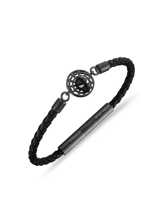 بوليس Webbed Wonder Grey & Black Leather Bracelet Limited Edition for Men
