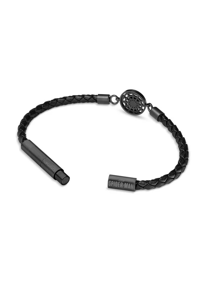 POLICE Webbed Wonder Grey & Black Leather Bracelet Limited Edition for Men