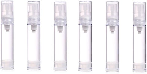 6PCS Plastic Vacuum Pump Press Bottles Empty Refillable Airless Pump Bottle Travel Container for Foundations Serums Cream Lotion (5ml)