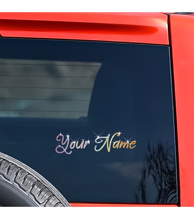 Personalized Name Sticker Shinny Silvery Self Adhesive Vinyl Decal For Cars Laptop Water Bottle Vehicle Customization Gift Idea M 2 Inch - Image 1