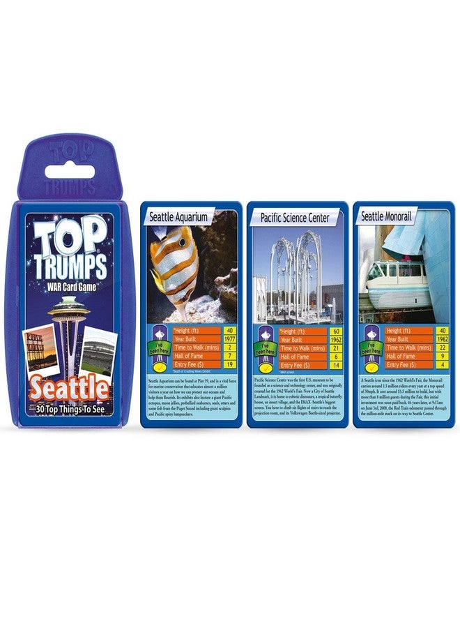 Top Trumps Card Game Seattle - Family Games for Kids and Adults - Learning Games - Kids Card Games for 2 Players and More - Kid War Games - Card Wars - for 6 Plus Kids - Image 2