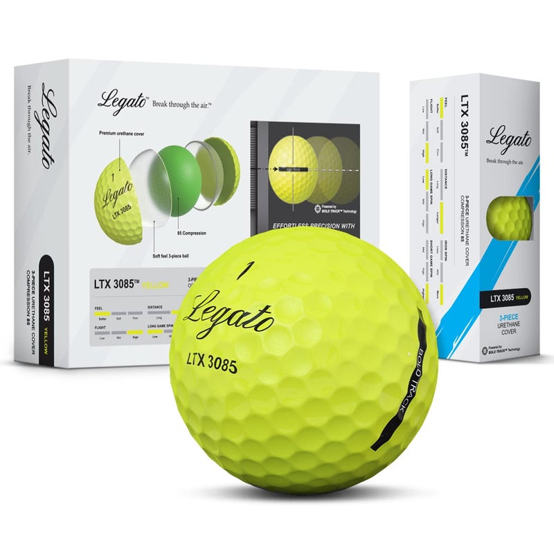 Legato Golf Balls LTX3085 | Designed to Help Golfers Break 90 | Maximized Distance with Soft Feel | 3 Piece | Urethane Cover | 85 Compression - Image 1