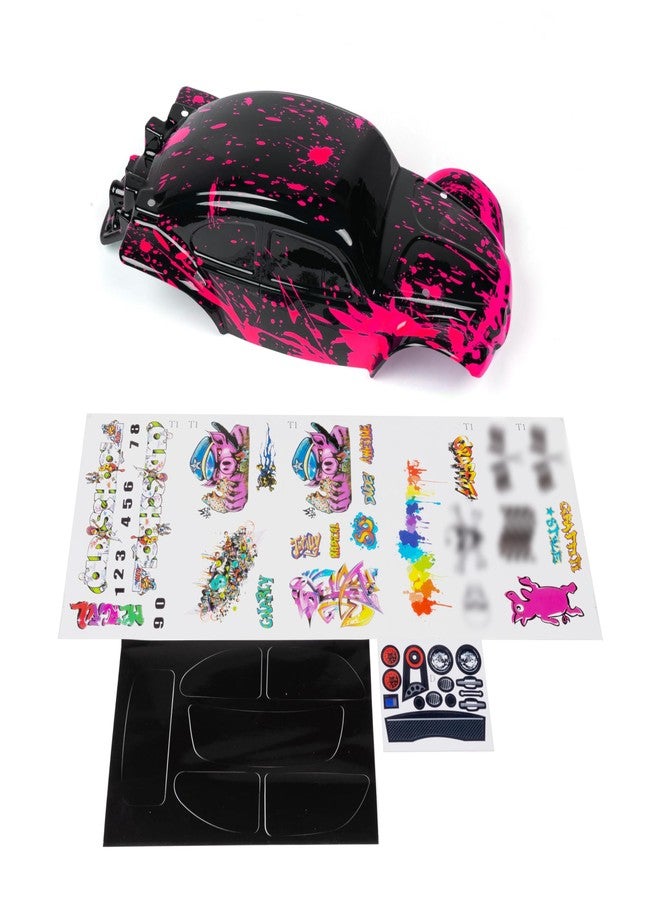 SummitLink Custom Body Muddy Hot Pink Over Black Compatible for 1/10 Slash 4x4 VXL 2WD Slayer RC Car or Truck (Truck not Included) SSB-BB-01 - Image 2