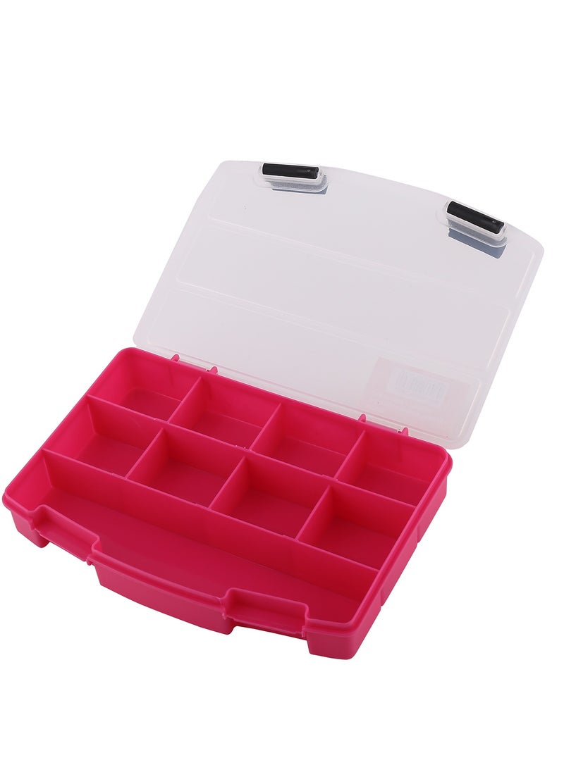 LAWAZIM - Storage Organizer 9 Compartment -Purple- Lightweight Portable Divided Storage Box with Clear Lid Durable Plastic Construction and Snap Latches - for Parts Crafts Jewelry Beads and Small Tools - Image 1