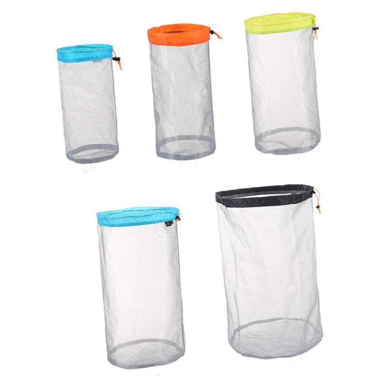 Mesh Drawstring Storage Pouch For Gym Camping Travel Sports Activities - Image 2