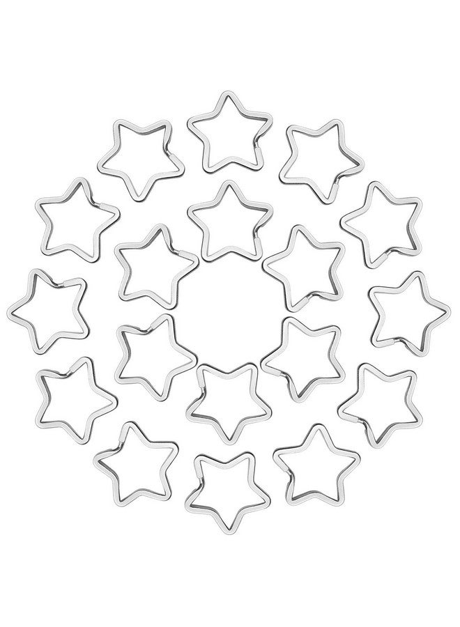 Oubaka 50Pcs Star Shaped Split Key Rings,Metal Key Rings Crafts Diy Keychain Bulk For Home Car Office Organization,Arts & Crafts Projects, Lanyards - Image 1