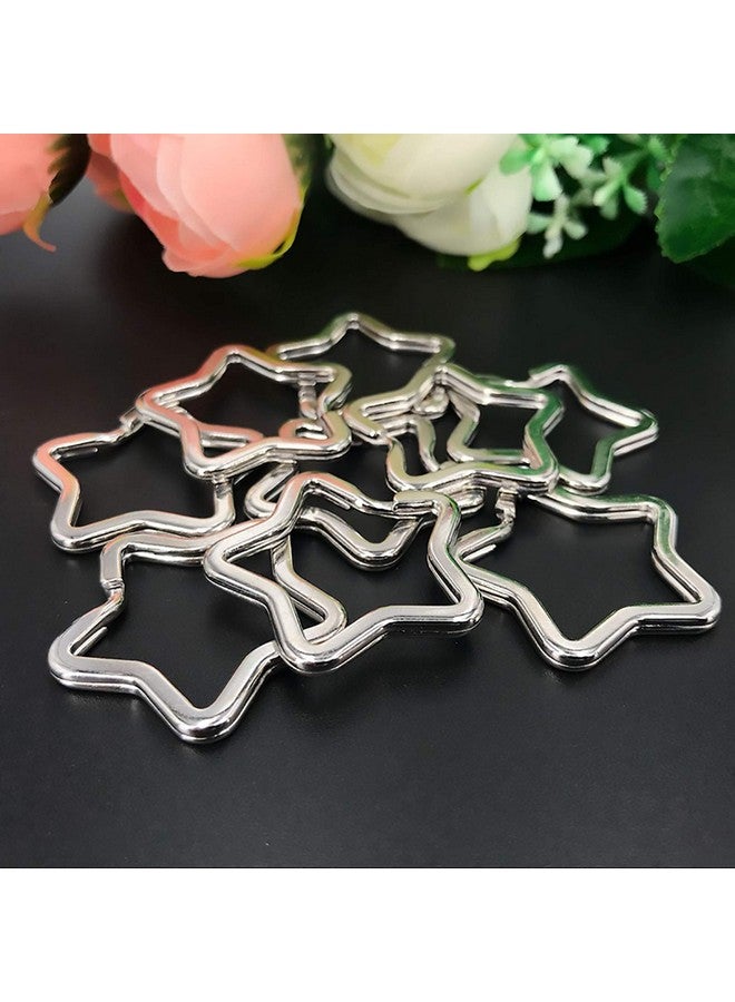 Oubaka 50Pcs Star Shaped Split Key Rings,Metal Key Rings Crafts Diy Keychain Bulk For Home Car Office Organization,Arts & Crafts Projects, Lanyards - Image 4