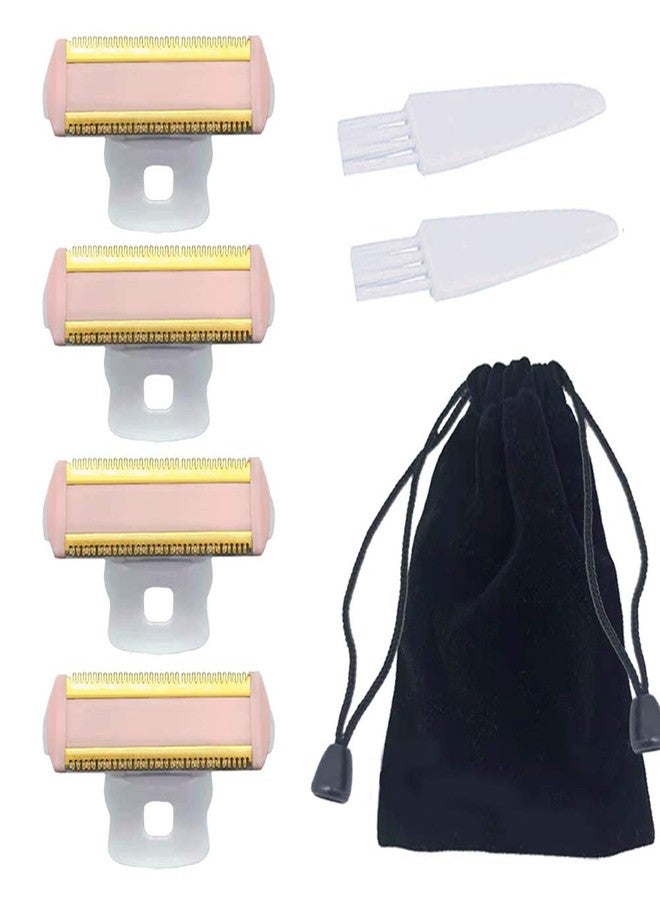INVODA 4PCS Shaver Replacement Heads Compatible with Perfect Finishing Touch Flawless Body Rechargeable Ladies Shaver Blades (Shaver Head 4PCS + velvet Bag + 2 Brushes - Image 1