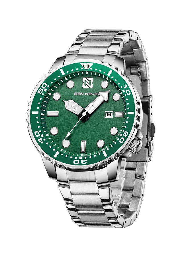 BEN NEVIS Waterproof Quartz Wrist Watch for Men - BN3010G-SilverGreen - Image 1