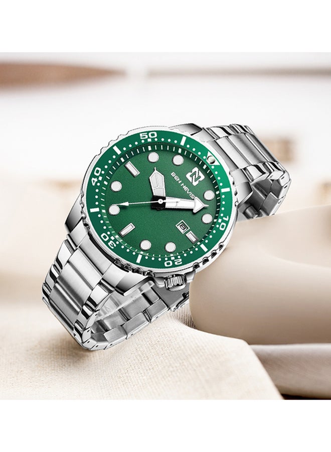 BEN NEVIS Waterproof Quartz Wrist Watch for Men - BN3010G-SilverGreen - Image 2