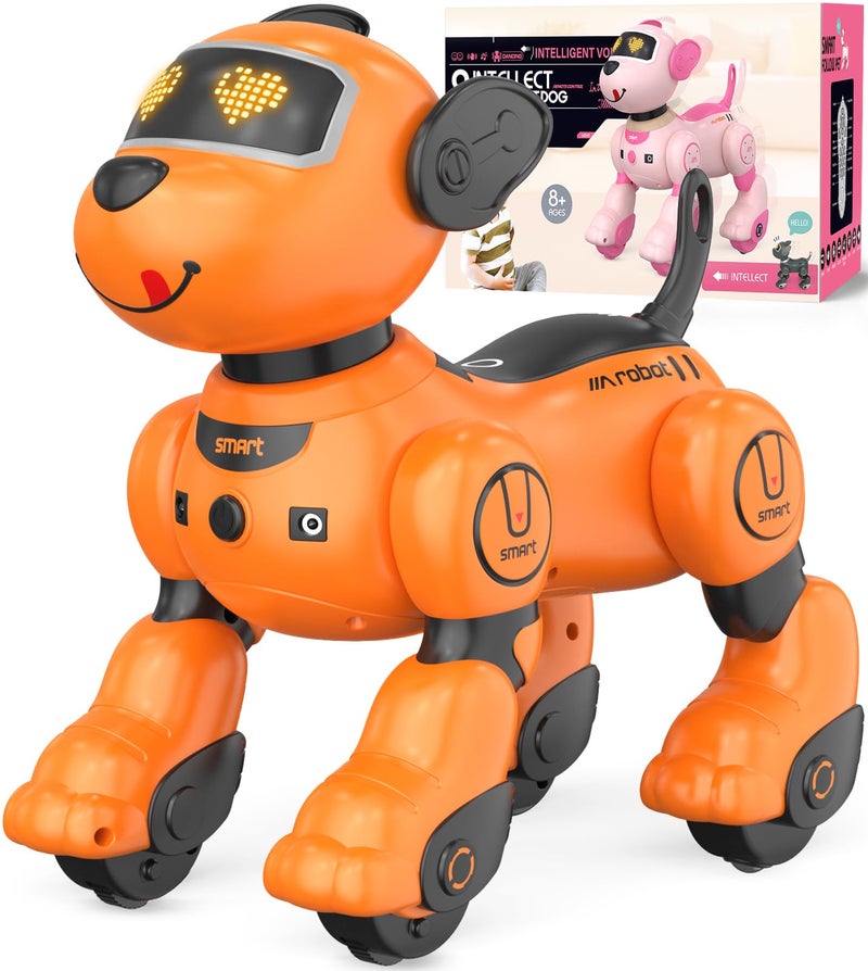 anysun Remote Control Robot Dog for Kids Programmable Smart Puppy Intelligent Learning Dancing Walking RC Robot Toys for Girls and Boys Yellow - Image 3