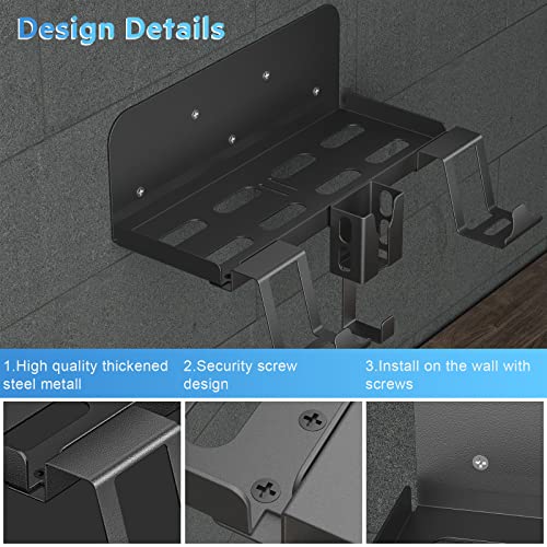 Allnice PS5 Wall Mount, 5 IN 1 Playstation 5 Wall Mount (Disc and Digital Edition) Wall Bracket for Playstation 5 with Detachable Controller Holder & Headphone Hanger & Remote Control Bracket (Black) - Image 5