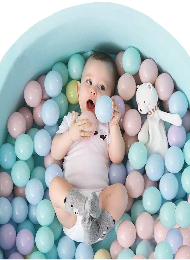 TRENDBOX Ball Pit Balls 100 - Macaron Colors Pit Balls Non-Toxic Free Bpa Soft Plastic Balls For Ball Pit Play Tent Baby Playhouse Pool Birthday Party Decoration (A-5 Macaron Colors)  - Image 1