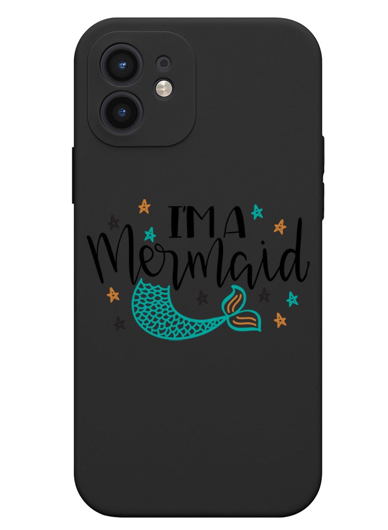 Theodor Protective Slim Fit Case Liquid Silicone Cover with Full Body Protection Anti-Scratch Shockproof Case For iPhone 12 Black  - I am already in love with my future baby copy - Image 1