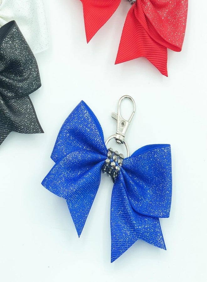 Hipcheer Glitter Cheer Bow Keychain for Cheerleading Teen Girls High School College Sports (Red) - Image 2