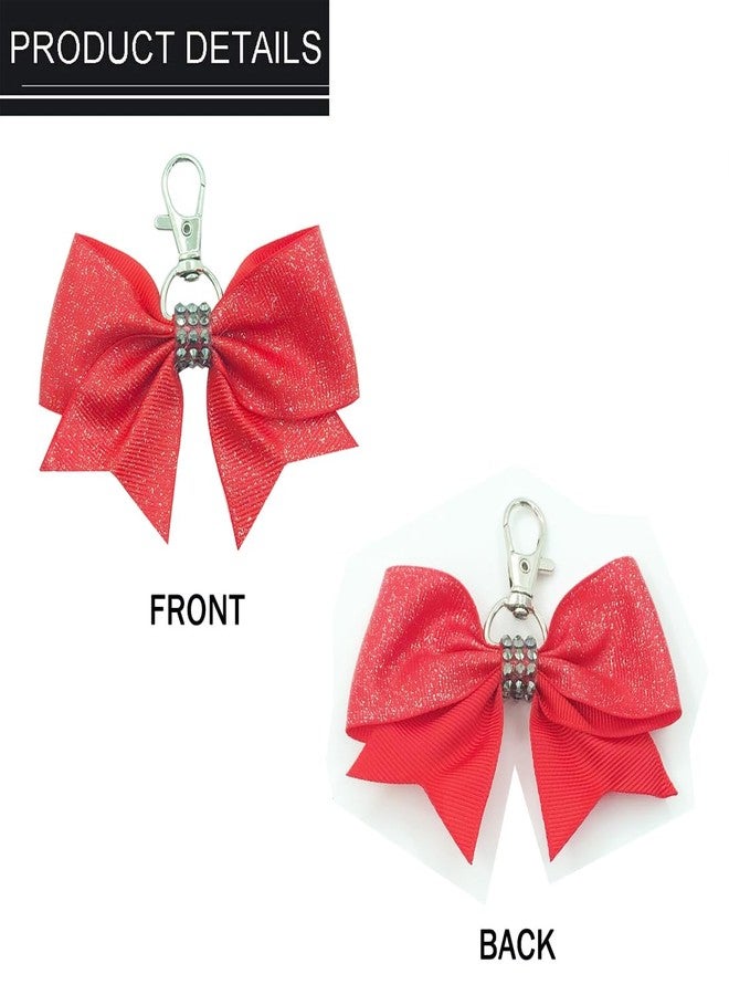 Hipcheer Glitter Cheer Bow Keychain for Cheerleading Teen Girls High School College Sports (Red) - Image 4