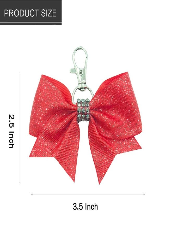 Hipcheer Glitter Cheer Bow Keychain for Cheerleading Teen Girls High School College Sports (Red) - Image 5