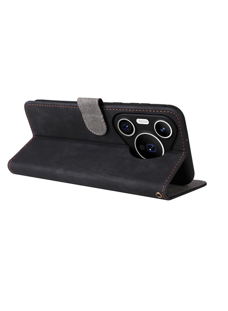 Aookay For Huawei Pura 70 Pro/70 Pro+/70 Pro Plus Wallet Case with [Credit Card Holder] [RFID Blocking], PU Leather Flip Stand Protective Cover (Pura 70 Pro/ Pura 70 Pro+/ Pura 70 Pro Plus（Black）)  - Image 4