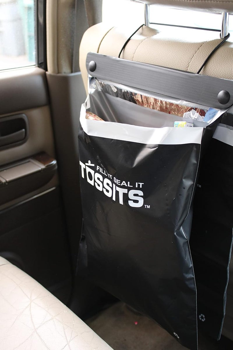 Tossits Recycled Disposable Trash Bag Car Garbage Bags - Leakproof, Smell Proof Automotive Garbage Bag (3 Sets of 7) - Image 1