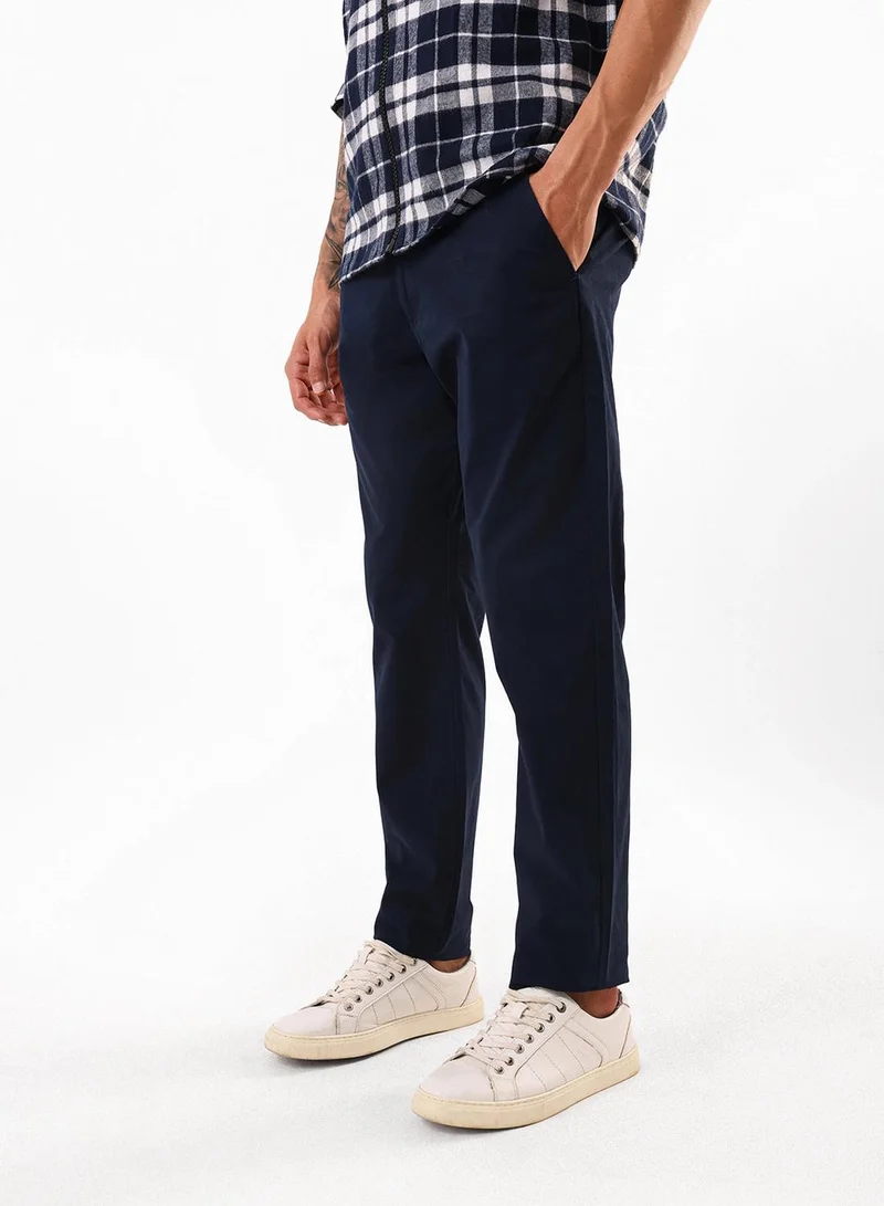 Dennis Lingo Men's Navy 100% Cotton Full Chinos Slim Fit Trouser