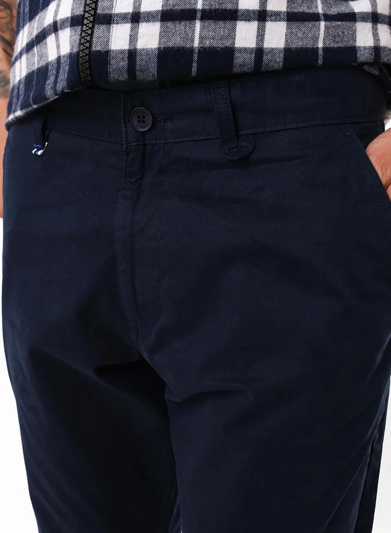 Dennis Lingo Men's Navy 100% Cotton Full Chinos Slim Fit Trouser