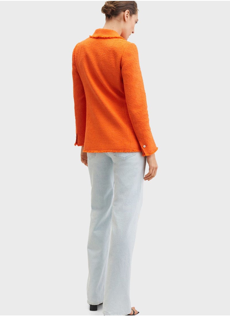 MANGO - Knitted Double Breasted Jacket - Image 1